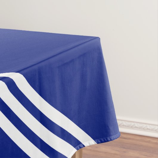 Blauw Tafelkleed met Witte Strepen (Voorbeeld)