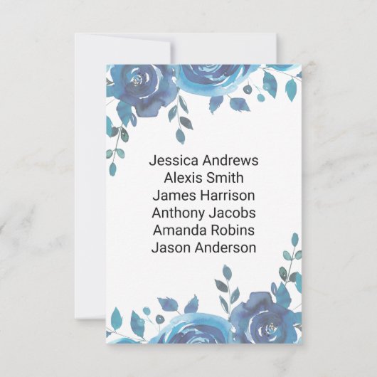 Blauw Tafelnummer Trouwzaal Stoelenindeling (Achterkant)