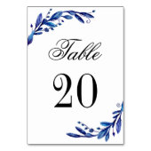 Blauw tafelnummer. Winter bruiloft. Marinetafel Kaart (Voorkant)
