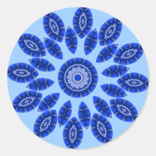 Blauw Tahoe Mandala Ronde Sticker