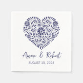 Blauw Talavera hart Servet (Voorkant)