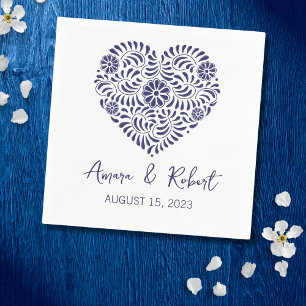 Blauw Talavera hart Servet