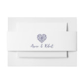 Blauw Talavera hart Uitnodigingen Wikkel (Voorkant Voorbeeld)