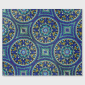 Blauw Talavera mandala Verpakkingspapier Cadeaupapier (Vlak)