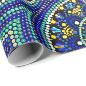 Blauw Talavera mandala Verpakkingspapier Cadeaupapier (Rol Hoek)