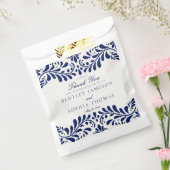 Blauw Talavera-tegel Spaans Fiesta-huwelijksdesser Bedankzakje (Gezegeld)