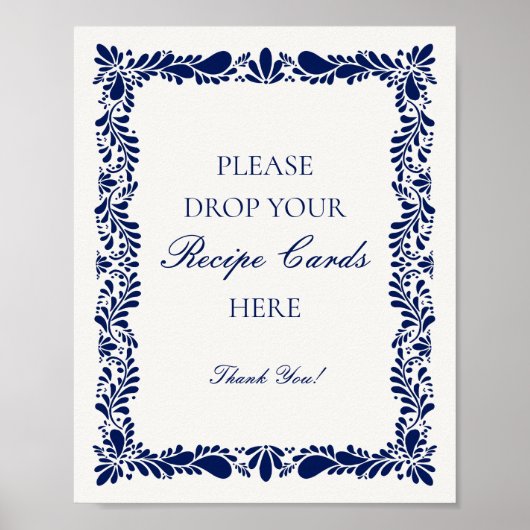 Blauw Talavera Tegeltje Spaans Recept Delen Bruilo Poster (Voorkant)