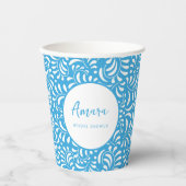 BLAUW TALAVERA VRIJGEZELLENFEEST PAPIEREN BEKERS (Voorkant)