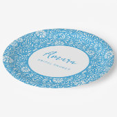 BLAUW TALAVERA VRIJGEZELLENFEEST PAPIEREN BORDJE (Gekanteld)