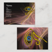 BLAUW TALISMAN ANTIEK ROZE BRUIN WIT LICHT GOLVEN VISITEKAARTJE (Voorkant / Achterkant)