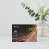 BLAUW TALISMAN ANTIEK ROZE BRUIN WIT LICHT GOLVEN VISITEKAARTJE (Staand voorkant)