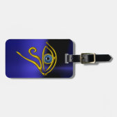 BLAUW TALISMAN/GOLD HORUS EYE BAGAGELABEL (Voorkant horizontaal)