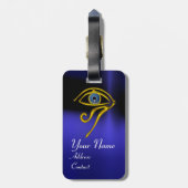 BLAUW TALISMAN/GOLD HORUS EYE BAGAGELABEL (Achterkant verticaal)