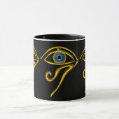 BLAUW TALISMAN/GOLD HORUS EYE Black Mok (Midden)