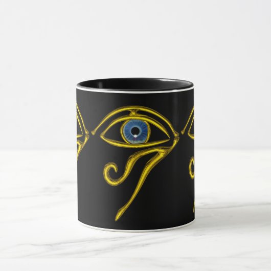 BLAUW TALISMAN/GOLD HORUS EYE Black Mok (Midden)