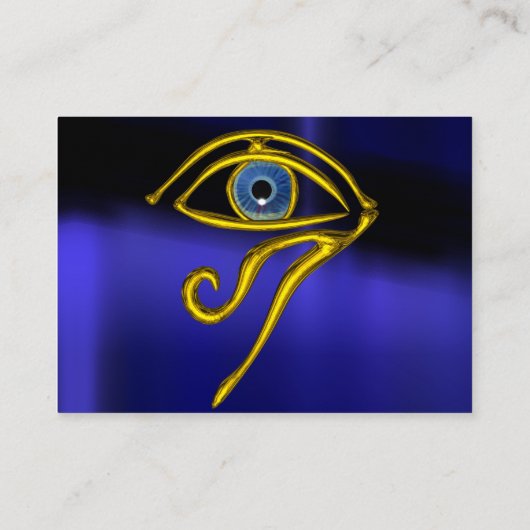 BLAUW TALISMAN Gold Horus Eye, grijs papier Visitekaartje (Achterkant)
