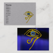 BLAUW TALISMAN Gold Horus Eye, grijs papier Visitekaartje (Voorkant / Achterkant)