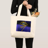 BLAUW TALISMAN/GOLD HORUS EYE GROTE TOTE BAG (Voorkant (product))
