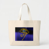 BLAUW TALISMAN/GOLD HORUS EYE GROTE TOTE BAG (Voorkant)