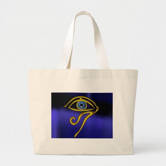 BLAUW TALISMAN/GOLD HORUS EYE GROTE TOTE BAG (Voorkant)