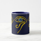BLAUW TALISMAN/GOLD HORUS EYE MOK (Midden)