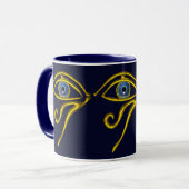 BLAUW TALISMAN/GOLD HORUS EYE MOK (Voorkant links)