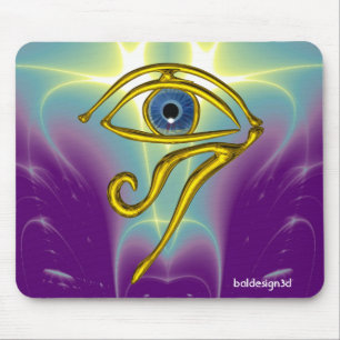 BLAUW TALISMAN/GOLD HORUS EYE MUISMAT