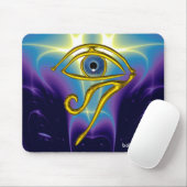 BLAUW TALISMAN/GOLD HORUS EYE MUISMAT (Met muis)