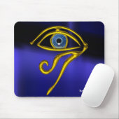 BLAUW TALISMAN/GOLD HORUS EYE MUISMAT (Met muis)