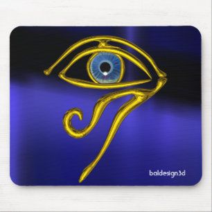 BLAUW TALISMAN/GOLD HORUS EYE MUISMAT