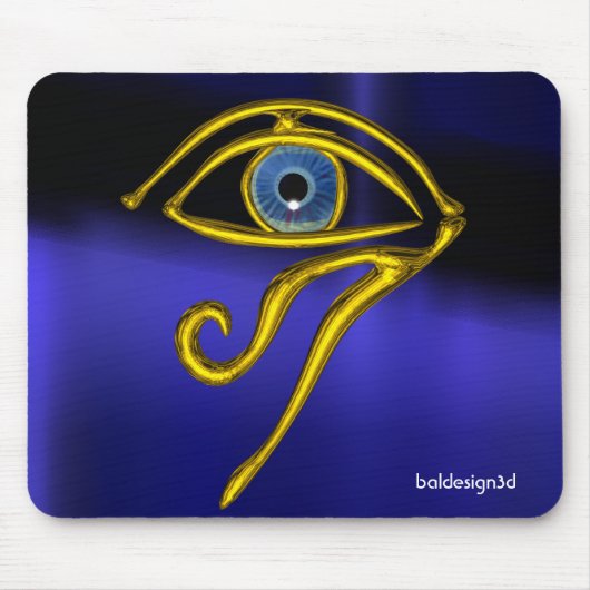 BLAUW TALISMAN/GOLD HORUS EYE MUISMAT (Voorkant)