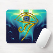 BLAUW TALISMAN/GOLD HORUS EYE MUISMAT (Met muis)