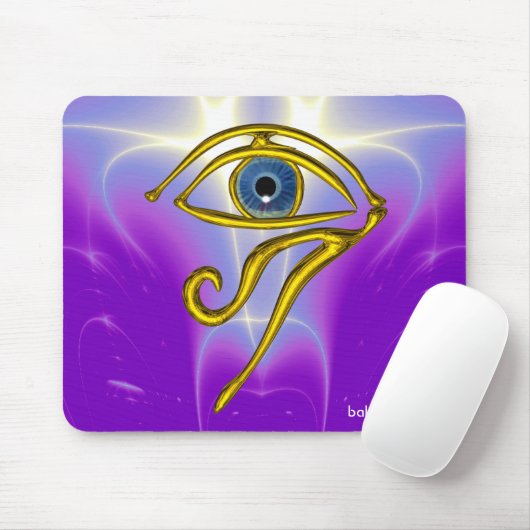 BLAUW TALISMAN/GOLD HORUS EYE MUISMAT (Met muis)