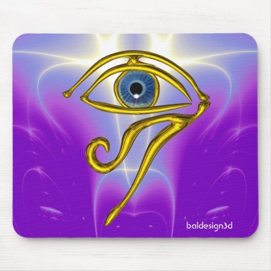BLAUW TALISMAN/GOLD HORUS EYE MUISMAT (Voorkant)