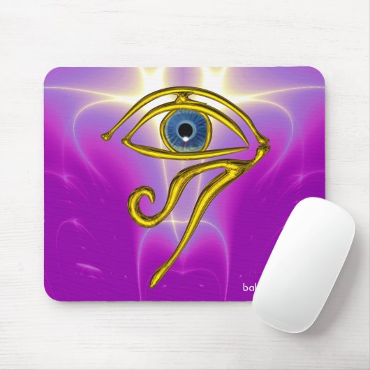 BLAUW TALISMAN/GOLD HORUS EYE MUISMAT (Met muis)