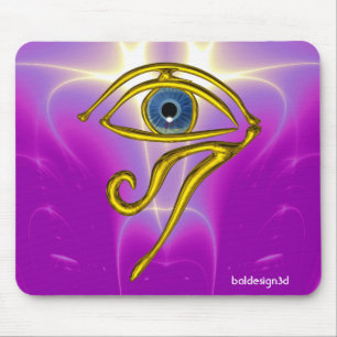 BLAUW TALISMAN/GOLD HORUS EYE MUISMAT