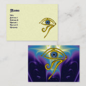 BLAUW TALISMAN/GOLD HORUS EYE Paars Cream Pearl Visitekaartje (Voorkant / Achterkant)