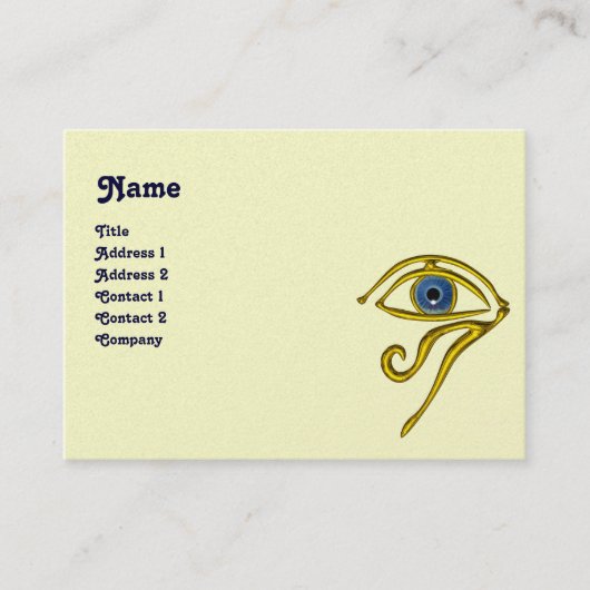 BLAUW TALISMAN/GOLD HORUS EYE Paars Cream Pearl Visitekaartje (Voorkant)