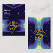 BLAUW TALISMAN, GOLD HORUS EYE paars violet roze Visitekaartje (Voorkant / Achterkant)