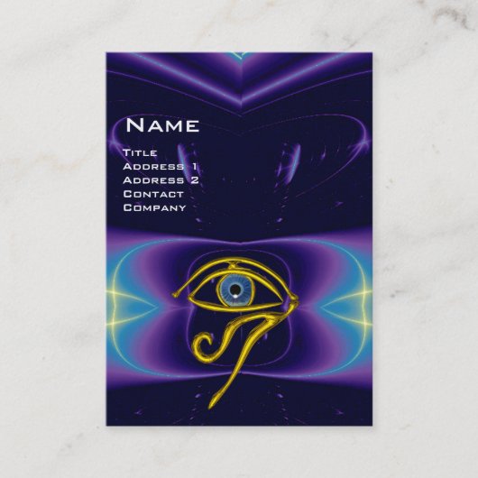 BLAUW TALISMAN, GOLD HORUS EYE paars violet roze Visitekaartje (Voorkant)