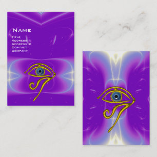 BLAUW TALISMAN, GOLD HORUS EYE paars violet roze Visitekaartje