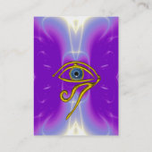 BLAUW TALISMAN, GOLD HORUS EYE paars violet roze Visitekaartje (Achterkant)