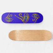 BLAUW TALISMAN/GOLD HORUS EYE PERSOONLIJK SKATEBOARD (Horizontaal)