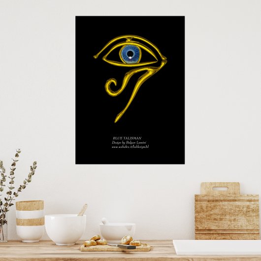BLAUW TALISMAN/GOLD HORUS EYE POSTER (Keuken)