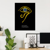 BLAUW TALISMAN/GOLD HORUS EYE POSTER (Thuiskantoor)