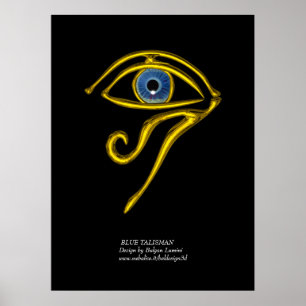 BLAUW TALISMAN/GOLD HORUS EYE POSTER