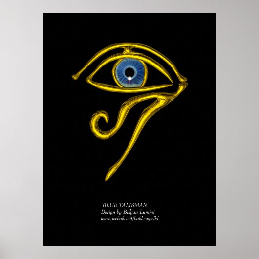 BLAUW TALISMAN/GOLD HORUS EYE POSTER (Voorkant)