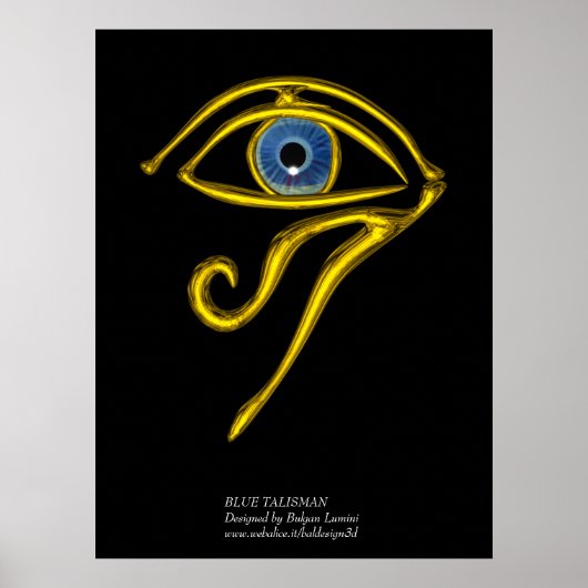 BLAUW TALISMAN/GOLD HORUS EYE POSTER (Voorkant)