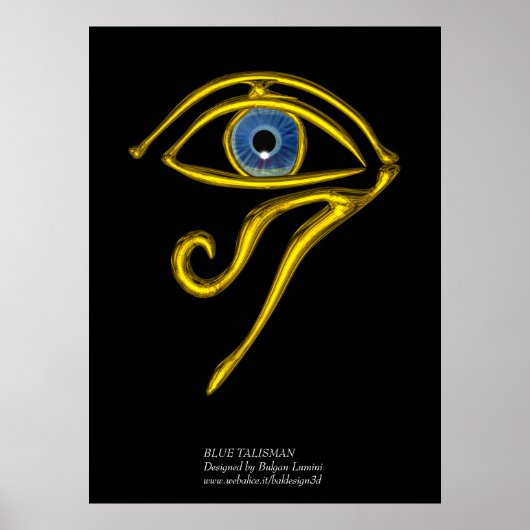 BLAUW TALISMAN/GOLD HORUS EYE POSTER (Voorkant)