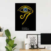 BLAUW TALISMAN/GOLD HORUS EYE POSTER (Thuiskantoor)